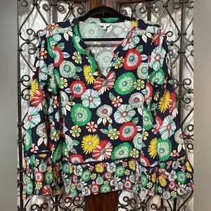 Crown & Ivy Colorful Floral Blouse